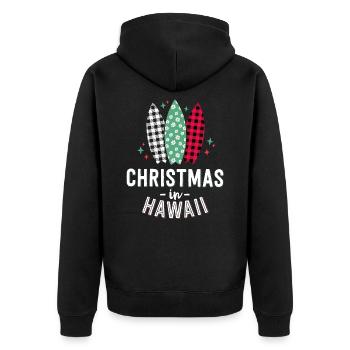 Christmas In Hawaii Family Vacation Tropical - Unisex Premium Organic Zip Hoodie - black - Back - Nico (187cm)