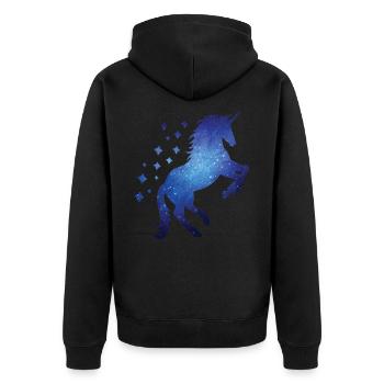 Licorne cosmique Licorne de l’espace extra-atmosphérique Galaxie - Veste à capuche bio Premium Unisexe - noir - Dos - Nico (187cm)