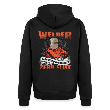 Pas de flux donné drôle de jeu de mots de soudage Ironworker - Veste à capuche bio Premium Unisexe - noir - Dos - Nico (187cm)