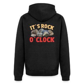 Geologie Steine Fossil Forschung - Unisex Premium Bio Zip Hoodie - Schwarz - Hinten - Nico (187cm)
