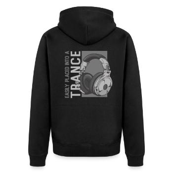 Easily Put Into A Trance Music Headphones EDM - Unisex Premium Organic Zip Hoodie - black - Back - Nico (187cm)