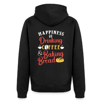 Baking Bread Drinking Coffee Caffeine Bread Baker - Unisex Premium Organic Zip Hoodie - black - Back - Nico (187cm)