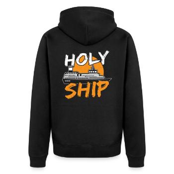 Heiliges Schiff Kreuzfahrt Urlaub Familienausflug - Unisex Premium Bio Zip Hoodie - Schwarz - Hinten - Nico (187cm)