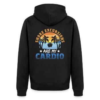 Kreuzfahrt Schiff Urlaub Familie - Unisex Premium Bio Zip Hoodie - Schwarz - Hinten - Nico (187cm)
