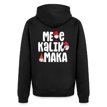 Mele Kalikimaka Christmas Gnomes Tropical Hawaii - Unisex Premium Organic Zip Hoodie - black - Back - Nico (187cm)