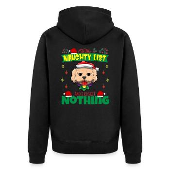 On The Naughty List And I Regret Nothing Santa - Unisex Premium Organic Zip Hoodie - black - Back - Nico (187cm)