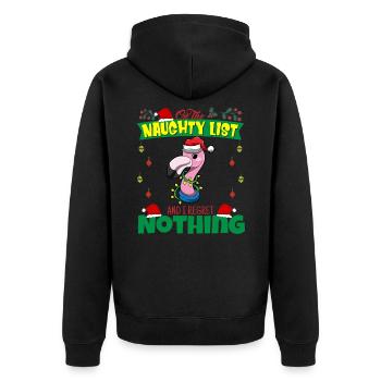 Sur la liste coquine et je ne regrette rien Père Noël - Veste à capuche bio Premium Unisexe - noir - Dos - Nico (187cm)