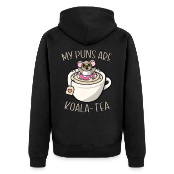 Mes jeux de mots sont Koala Tea Drôle Mignon Koala Bear - Veste à capuche bio Premium Unisexe - noir - Dos - Nico (187cm)