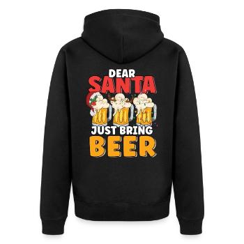 Cher Père Noël, apportez simplement de la bière de Noël amusant - Veste à capuche bio Premium Unisexe - noir - Dos - Nico (187cm)