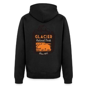 Parc national des Glaciers Drapeau américain Grizzly Ours - Veste à capuche bio Premium Unisexe - noir - Dos - Nico (187cm)