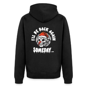 Halloween Urlaub Gruseliger Schneemann - Unisex Premium Bio Zip Hoodie - Schwarz - Hinten - Nico (187cm)