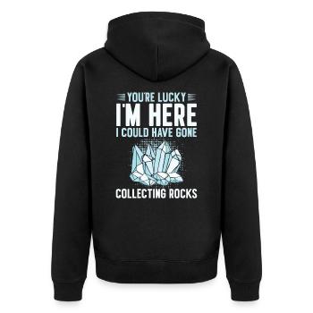 Rockhound Rock Collectors Minéraux Pierres précieuses - Veste à capuche bio Premium Unisexe - noir - Dos - Nico (187cm)