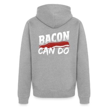 Bacon Jambon Oeufs Porc - Veste à capuche bio Premium Unisexe - gris chiné - Dos - Nico (187cm)