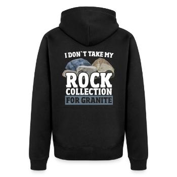 Geologie Geologie Geologe Wissenschaft Fossilien E - Unisex Premium Bio Zip Hoodie - Schwarz - Hinten - Nico (187cm)