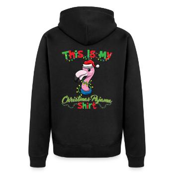 This Is My Christmas Pajama Shirt Xmas Pyjama - Unisex Premium Organic Zip Hoodie - black - Back - Nico (187cm)