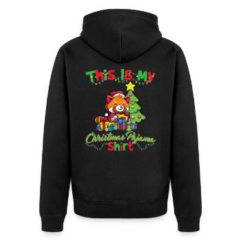 This Is My Christmas Pajama Shirt Xmas Pyjama - Unisex Premium Organic Zip Hoodie - black - Back - Nico (187cm)