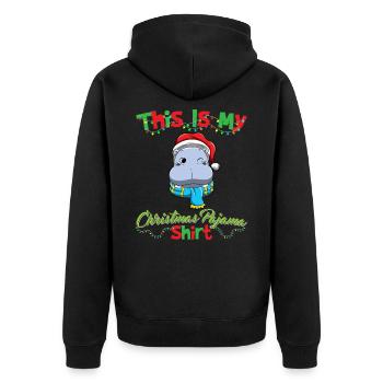 This Is My Christmas Pajama Shirt Xmas Pyjama - Unisex Premium Organic Zip Hoodie - black - Back - Nico (187cm)