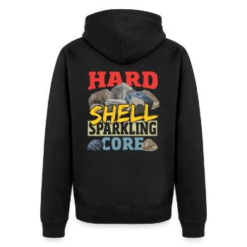 Mineralien Steine Forschung Geologie - Unisex Premium Bio Zip Hoodie - Schwarz - Hinten - Nico (187cm)