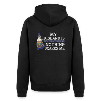 Nothing Scares Me New Hampshirite Husband New - Unisex Premium Organic Zip Hoodie - black - Back - Nico (187cm)