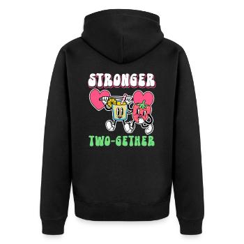 Valentines Couple Stronger Together Lifetime - Unisex Premium Organic Zip Hoodie - black - Back - Nico (187cm)