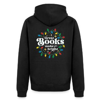 Les bons livres font de vous un brillant bibliothécaire de Noël - Veste à capuche bio Premium Unisexe - noir - Dos - Nico (187cm)