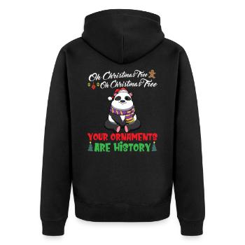 Oh Christmas Tree Your Ornaments Are History - Unisex Premium Organic Zip Hoodie - black - Back - Nico (187cm)