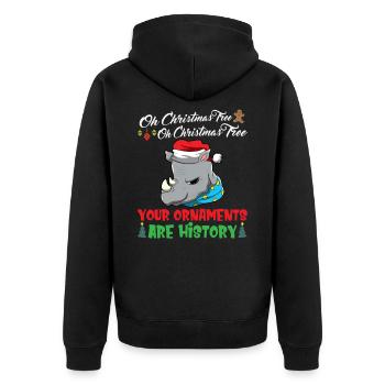 Oh Christmas Tree Your Ornaments Are History - Unisex Premium Organic Zip Hoodie - black - Back - Nico (187cm)