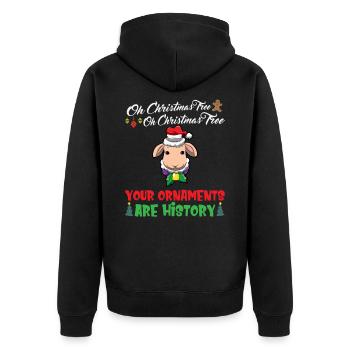 Oh Christmas Tree Your Ornaments Are History - Unisex Premium Organic Zip Hoodie - black - Back - Nico (187cm)