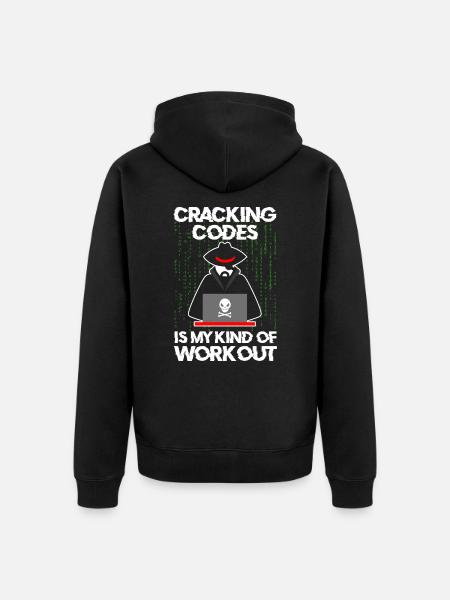 Cybersecurity Professional Hacker Cracking Codes - Unisex Premium Bio Zip Hoodie - Schwarz
