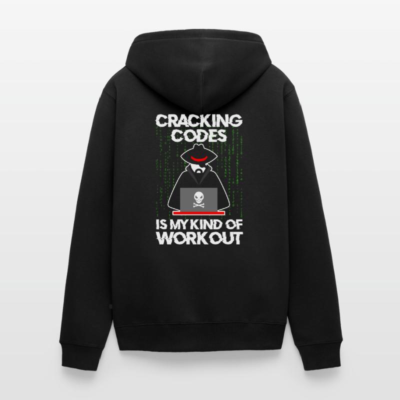 Cybersecurity Professional Hacker Cracking Codes Unisex Premium Bio Zip Hoodie