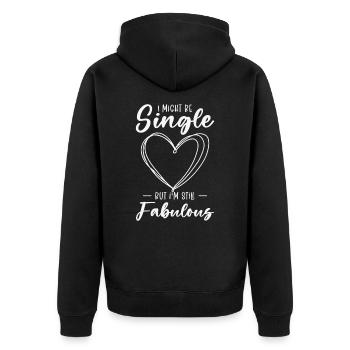 Single Status Fabulous Independent Single Quotes - Unisex Premium Organic Zip Hoodie - black - Back - Nico (187cm)