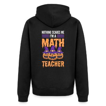 Rien ne me fait peur Je suis professeur de mathématiques Halloween - Veste à capuche bio Premium Unisexe - noir - Dos - Nico (187cm)