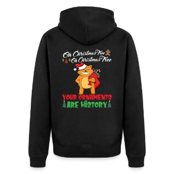 Oh Christmas Tree Your Ornaments Are History - Unisex Premium Organic Zip Hoodie - black - Back - Nico (187cm)