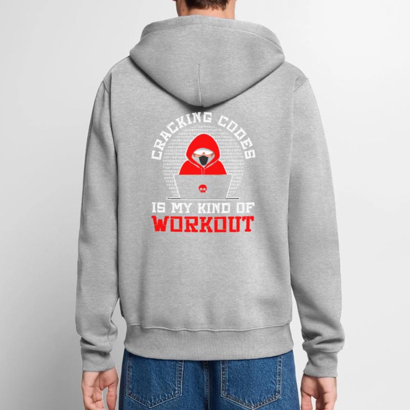 Cybersecurity Professional Hacker Cracking Codes Unisex Premium Bio Zip Hoodie