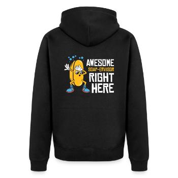 Soap Making Saponification Soaping Soap Maker - Unisex Premium Organic Zip Hoodie - black - Back - Nico (187cm)