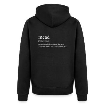 Honigwein Met Definition Hausbrauer Viking - Unisex Premium Bio Zip Hoodie - Schwarz - Hinten - Nico (187cm)