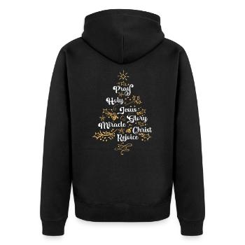 Christian Christmas Tree Family Holiday Church - Unisex Premium Organic Zip Hoodie - black - Back - Nico (187cm)