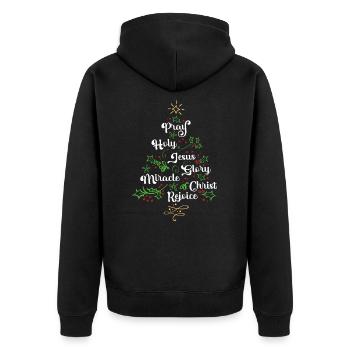 Christian Christmas Tree Family Church Jesus - Unisex Premium Organic Zip Hoodie - black - Back - Nico (187cm)