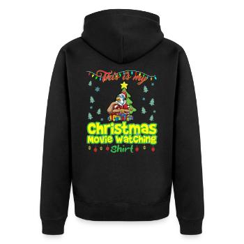This Is My Christmas Movie Watching Shirt - Unisex Premium Organic Zip Hoodie - black - Back - Nico (187cm)