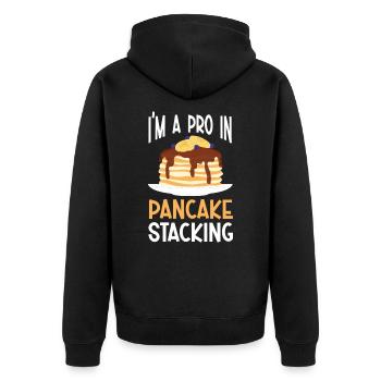 Pancake Stacker Petit déjeuner Pancake Day Large - Veste à capuche bio Premium Unisexe - noir - Dos - Nico (187cm)