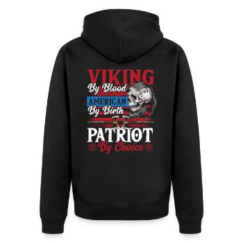 Viking par le sang américain par naissance patriote par - Veste à capuche bio Premium Unisexe - noir - Dos - Nico (187cm)