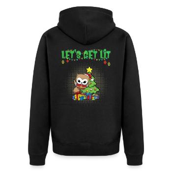 Let's Get Lit Advent Season Christmas Party X-Mas - Unisex Premium Organic Zip Hoodie - black - Back - Nico (187cm)