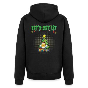 Let's Get Lit Advent Season Christmas Party X-Mas - Unisex Premium Organic Zip Hoodie - black - Back - Nico (187cm)