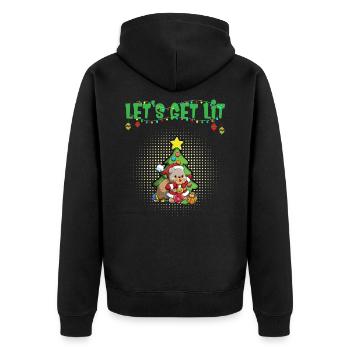 Let's Get Lit Advent Season Christmas Party X-Mas - Unisex Premium Organic Zip Hoodie - black - Back - Nico (187cm)