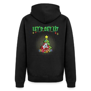 Let's Get Lit Advent Season Christmas Party X-Mas - Unisex Premium Organic Zip Hoodie - black - Back - Nico (187cm)