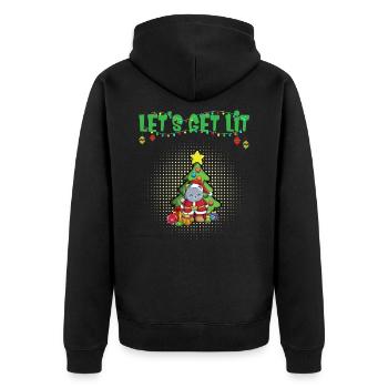 Let's Get Lit Advent Season Christmas Party X-Mas - Unisex Premium Organic Zip Hoodie - black - Back - Nico (187cm)