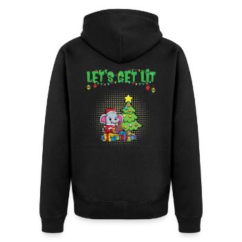Let's Get Lit Advent Season Christmas Party X-Mas - Unisex Premium Organic Zip Hoodie - black - Back - Nico (187cm)