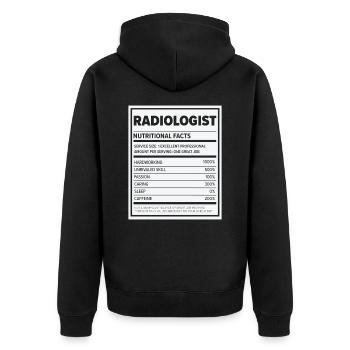 Radiology Rad Tech Technologist Radiologist X-ray - Unisex Premium Organic Zip Hoodie - black - Back - Nico (187cm)