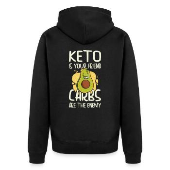 Keto Diet Nutritionniste Avocat Fruit - Veste à capuche bio Premium Unisexe - noir - Dos - Nico (187cm)