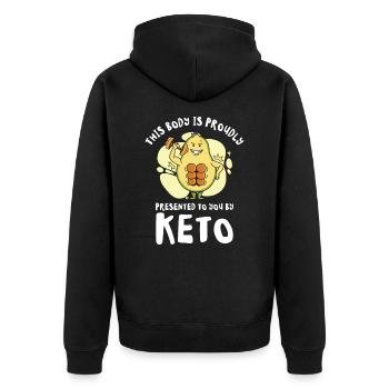 Keto Diet Workout Nutritionniste Avocat - Veste à capuche bio Premium Unisexe - noir - Dos - Nico (187cm)